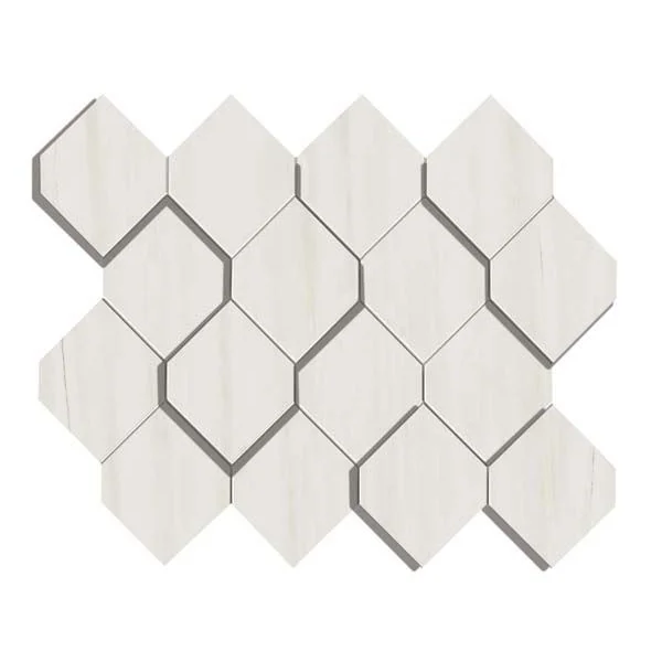 Мозаика керамогранит Marvel Stone Bianco Dol. Mosaico Esagono 3D (AS36)