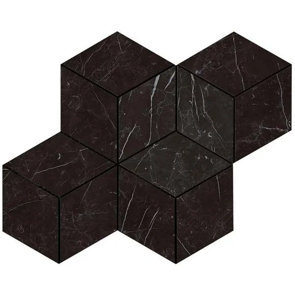 Мозаика керамогранит Marvel Stone Nero Marquina Mosaico Esag. Lapp. (AS2K)