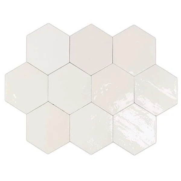 Плитка White 10.8x12.4 Zellige Hexa Wow