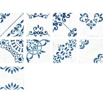 Декор Antique Decor Mix 18.5x18.5 Blanc Et Bleu Wow