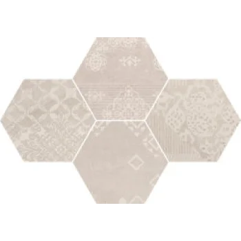 Мозаика (25.5x29.4) R303x0R Esag. Patch. N. White L Gesso